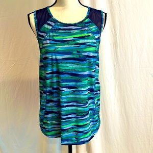 Lululemon Sculpt Tank Seven Wonders Multi Hero Blue Size 10 EUC